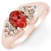Image 1 : 0.90 CTW Pink Tourmaline & Diamond Ring 14K Rose Gold - REF-45W5F - 10810