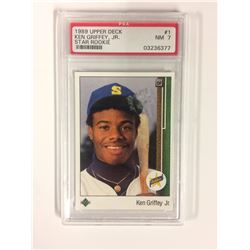 1989 UPPER DECK #1 KEN GRIFFEY JR. STAR ROOKIE (NM 7) PSA