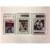 Image 1 : HIGH GRADED HOCKEY CARD LOT (BOBBY SMITH, DOMINIK HASEK & NIKLAS HJALMARSSON)