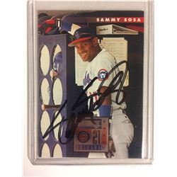 SAMMY SOSA AUTOGRAPHED BASEBALL CARD