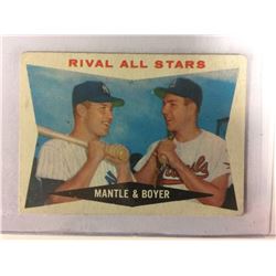 1960 Topps #160 Rival All Stars Mantle & Boyer