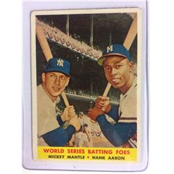 1958 Topps #418 World Series Batting Foes Mantle/ Aaron