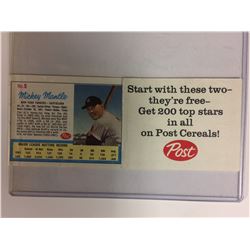 1962 Mickey Mantle Post Cereal Baseball Card #5