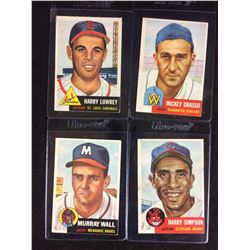 1953 TOPPS BASEBALL CARD LOT (NM) LOWREY, GRASSO, WALL, SIMPSON