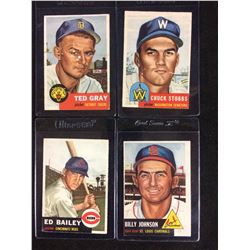 1953 TOPPS BASEBALL CARD LOT (NM) GRAY, STOBBS, BAILEY, JOHNSON