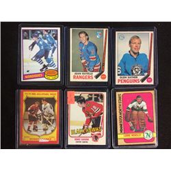 VINTAGE NHL STARS HOCKEY CARD LOT (GOULET, RATELLE, SATHER, CLARKE, SAVARD, WORSLEY)