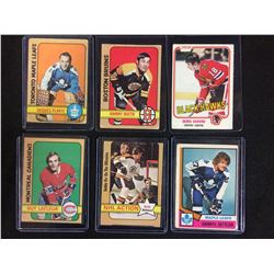 VINTAGE NHL STARS HOCKEY CARD LOT (PLANTE, BUCYK, SAVARD, LAFLEUR, ORR, SITTLER)