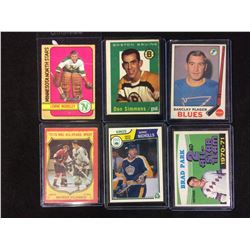 VINTAGE NHL STARS HOCKEY CARD LOT (WORSLEY, SIMMONS, PLAGER, CLARKE, NICHOLLS, PARK)