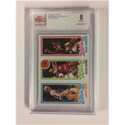 1980-81 TOPPS #34 BIRD/ #174 ERVING/ #39 JOHNSON (8 NM-MT) BECKETT