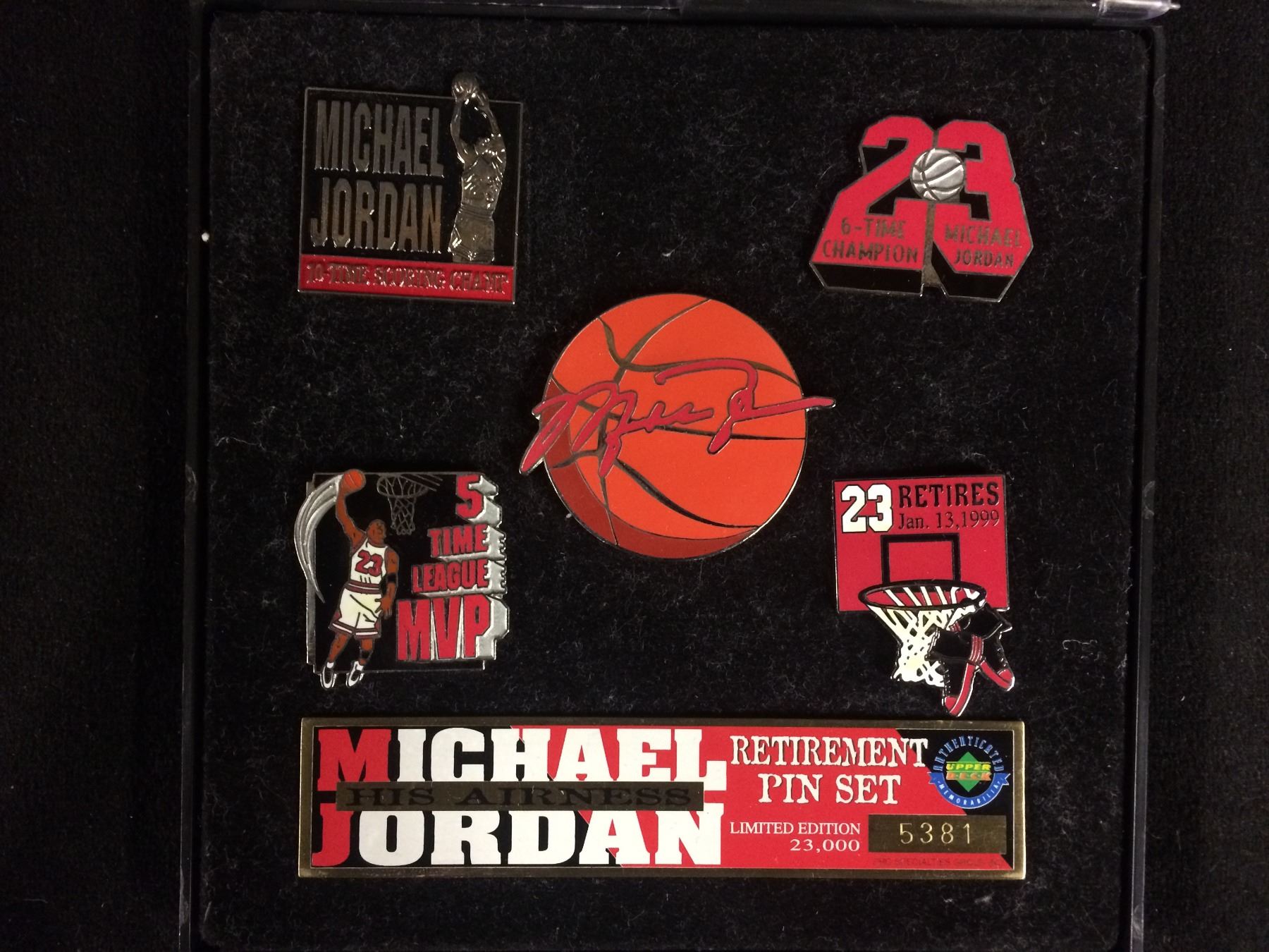 MICHAEL JORDAN RETIREMENT PIN SET (LIMITED EDITION) 5381/ 23000