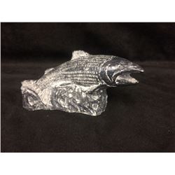 SOAP STONE STATUE FIGURE (SALMON) 6"