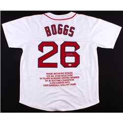 Wade Boggs Signed Red Sox Stat Jersey (JSA COA)