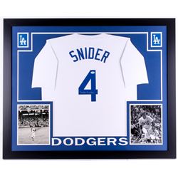 Duke Snider Signed Dodgers 35" X 43" Custom Framed Jersey (JSA COA)