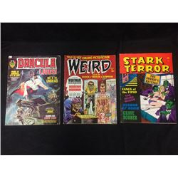 VINTAGE COMIC BOOK LOT (DRACULA LIVES, WEIRD, STARK TERROR)