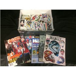 SPORTS MAGAZINES & HOCKEY CARDS LOT