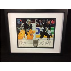DUAL SIGNED MARC ANDRE FLEURY & RYAN WHITNEY AUTOGRAPHED 8" X 10" FRAMED/ MATTED PHOTO W/ COA