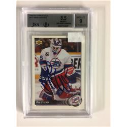 1992-93 UPPER DECK #217 BOB ESSENSA AUTOGRAPHED HOCKEY CARD (8.5 NM-MT+)