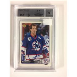 1992-93 UPPER DECK #276 AUTOGRAPHED PHIL HOUSLEY (8.5 NM-MT+) JSA CERT.