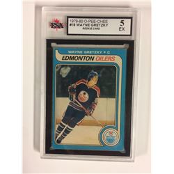1979-80 O-Pee-Chee #18 Wayne Gretzky Rookie Card (5 EX) KSA