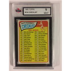 1965 TOPPS #104 CHECKLIST (9 MINT)