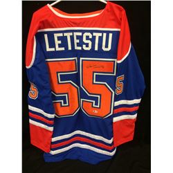 Mark Letestu Signed Oilers Jersey (Beckett COA)