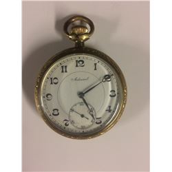 GOLD FILLED ADMIRAL POCKET WATCH (TACY 7 JEWEL MOVEMENT)
