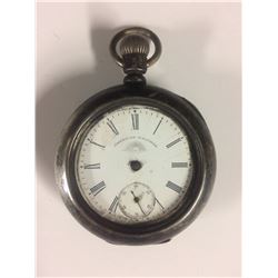 1901 18S 7 JEWEL COIN SILVER POCKET WATCH (HEAVY WATCH WEIGHS 172 GRAMS)
