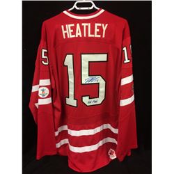 DANY HEATLEY AUTOGRAPHED TEAM CANADA JERSEY INSCRIBED GOLD MEDAL
