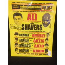 Earnie Shavers Signed 16x20 Replica 1977 Fight Poster vs. Muhammad Ali with Extensive Inscription