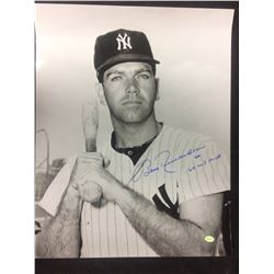 BOBBY RICHARDSON AUTOGRAPHED 16" X 20" BLACK & WHITE PHOTO