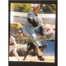 JIM ABBOTT AUTOGRAPHED 16" X 20" COLOR PHOTO