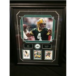 BRETT FAVRE AUTOGRAPHED 18" X 20" FRAMED PHOTO DISPLAY
