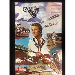 EVEL KNIEVEL  AUTOGRAPHED 16" X 25" COLOR POSTER W/ JSA COA