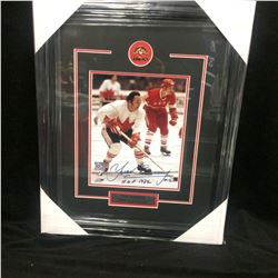 YVAN COURNOYER AUTOGRAPHED 16" X 20" FRAMED PHOTO INSCRIBED H.O.F 1982 W/ COA