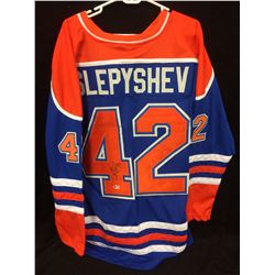 Anton Slepyshev Signed Oilers Jersey (Beckett COA)