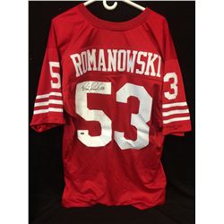 BILL ROMANOWSKI AUTOGRAPHED 49ERS FOOTBALL JERSEY W/ COA