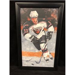 Gilbert Brulé AUTOGRAPHED 20" X 24" WATER COLOUR SPORTRAIT BY GLEN GREEN