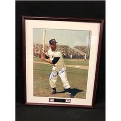 MONTE IRVIN AUTOGRAPHED 20" X 24" FRAMED BASEBALL COLOR PHOTO