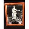 Image 1 : BOB FELLER AUTOGRAPHED 8" X 10" FRAMED PHOTO W/ AUTO BASEBALL CARD INCLUDES (COA)