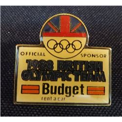 1988 British Olympic Team Budget Rent A Car Pin