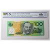 Image 1 : Australia, QEII, One Hundred Dollars, Fraser/Evans, 1996 (R.616F), AA96/814356, First Prefix, PCGS G