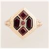 Image 1 : Edwardian Style, 9ct Yellow Garnet Ring