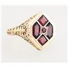 Image 2 : Edwardian Style, 9ct Yellow Garnet Ring