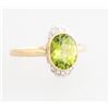 Image 2 : Art Deco Style, 9ct Yellow Gold Peridot & Diamond Ring