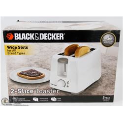 BLACK & DECKER 2 SLICE TOASTER WITH WIDE SLOTS FOR