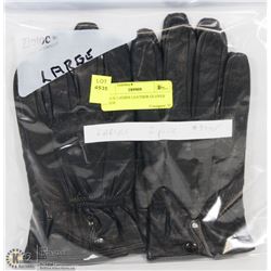 2 PACK LADIES LEATHER GLOVES LARGE