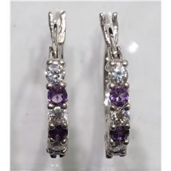 #7-STERLING SILVER GENUINE AMETHYST