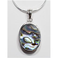 #9-STERLING SILVER ABALONE NECKLACE WITH