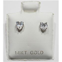 #10-14KT HEART SHAPED CUBIC ZIRCONIA EARRINGS
