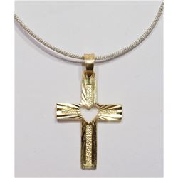 #16-10KT GOLD CROSS PENDANT ON HIGH FASHION